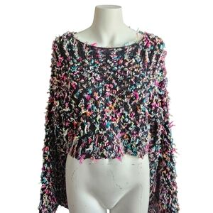 Urban Outfitters Tai Cropped Fringe Sweater Sz XS